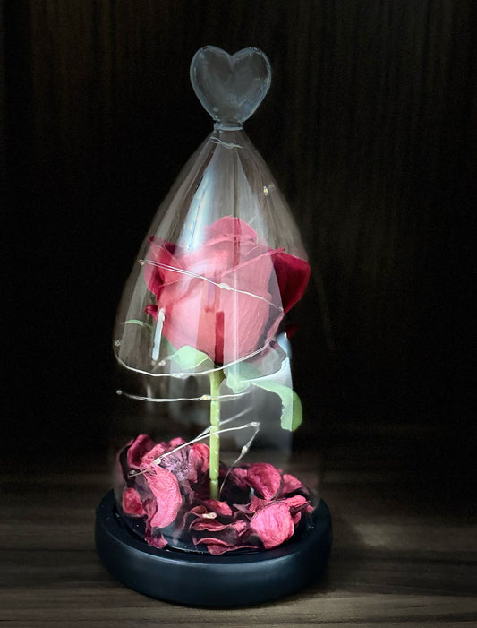 Rosa Eterna Musical en Cápsula de Cristal